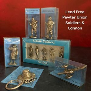 Vintage Westair Lead-Free Pewter Union Soldiers & Cannon 1861–1865 Civil War Set